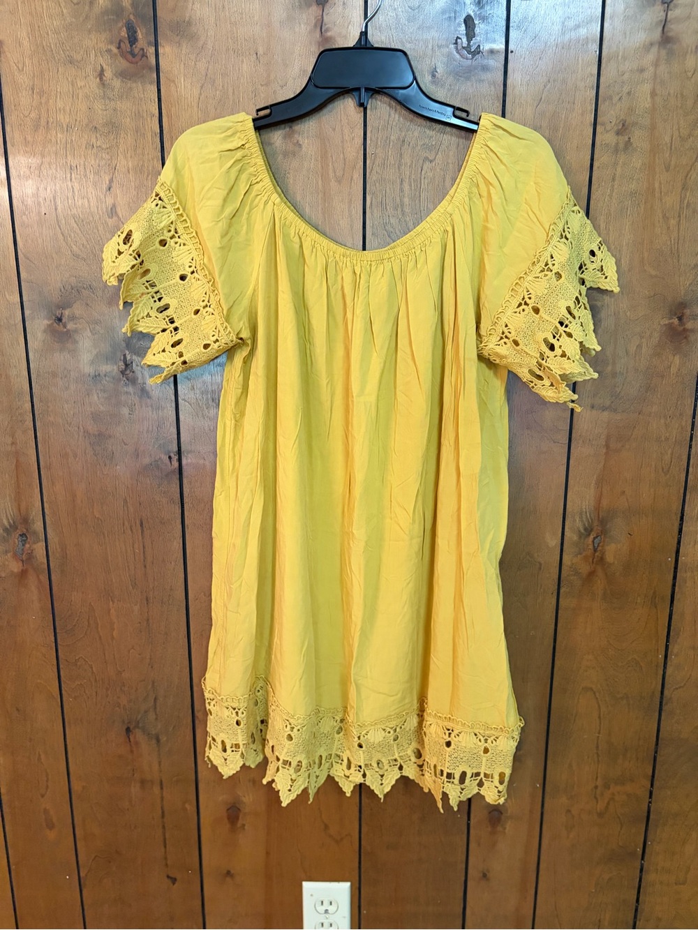 iris Yellow Scoop Neck Boho Top